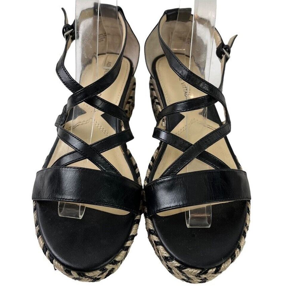 Adrienne Vittadini Louie Womens Leather Wedge Sandals Espadrilles Shoes sz 7 - Picture 8 of 16